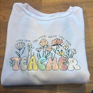 SHEIN Pink Sweatshirt with Pastel Floral Design